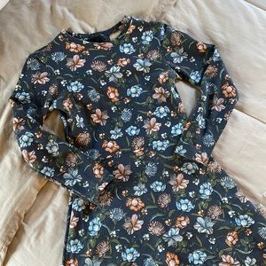 TRF by ZARA Mini Floral Skater Dress XS
